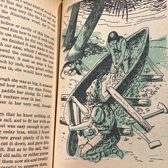 Robinson Crusoe The Life and Adventures of by Daniel Defoe 1955 Hardcover Book - Picture 13 of 16